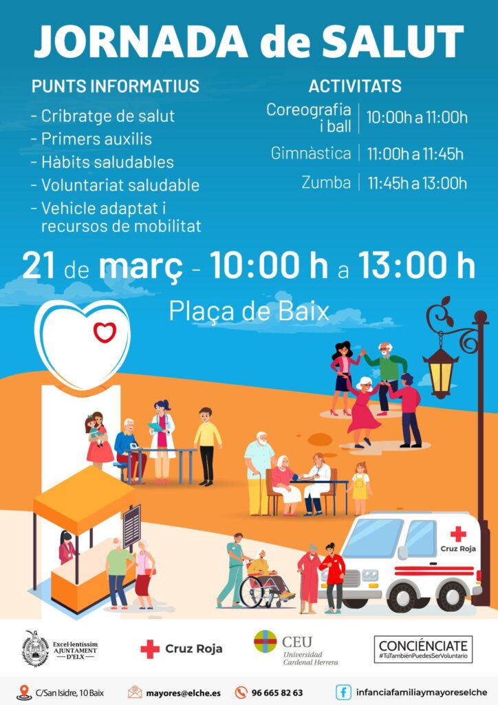Elche impulsa el bienestar de sus mayores con una jornada de salud en la Plaza de Baix