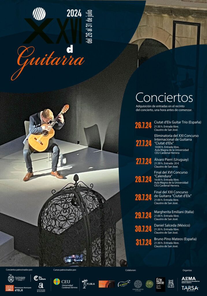 El Festival de Guitarra ‘Ciutat d’Elx’ inicia su XXVI edición con un concierto de apertura y actividades variadas