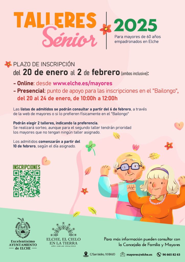 Elche abre las inscripciones para los talleres gratuitos dirigidos a ...